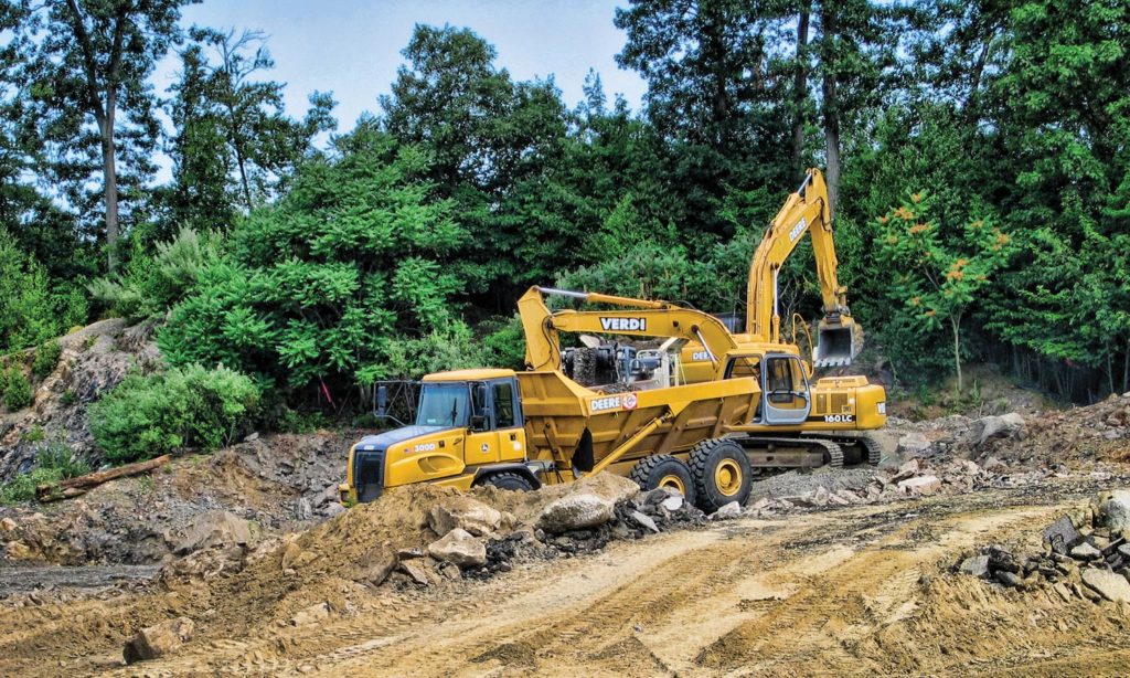 verdi excavator and dump truck