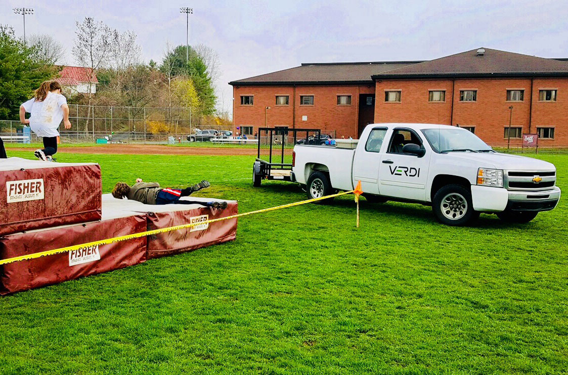 Verdi Community Service Truck on the Lawn